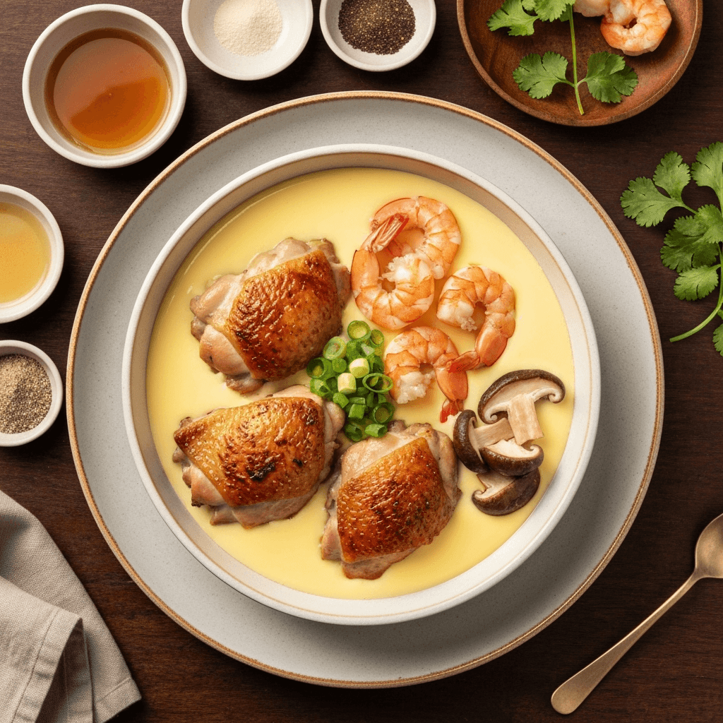 Chicken Shrimp Japanese Custard