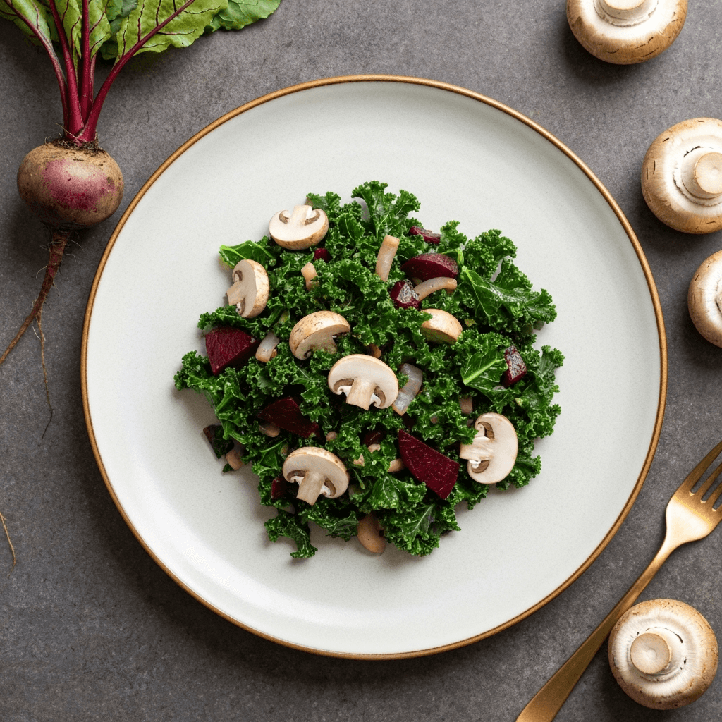 Garlic Kale Mushrooms