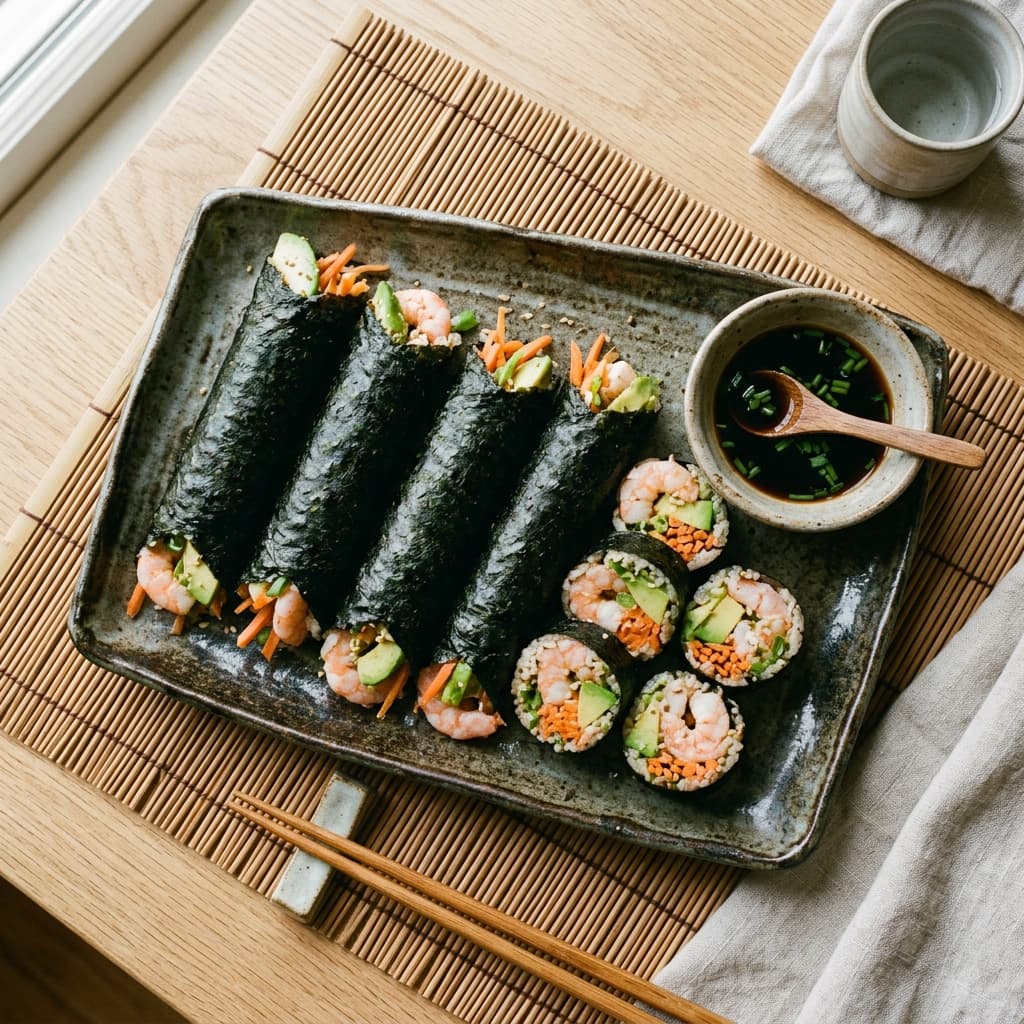 Garlic Shrimp Nori Wraps