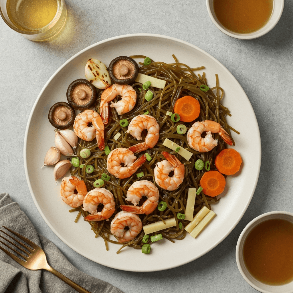 Shrimp Kelp Noodle Stir-fry