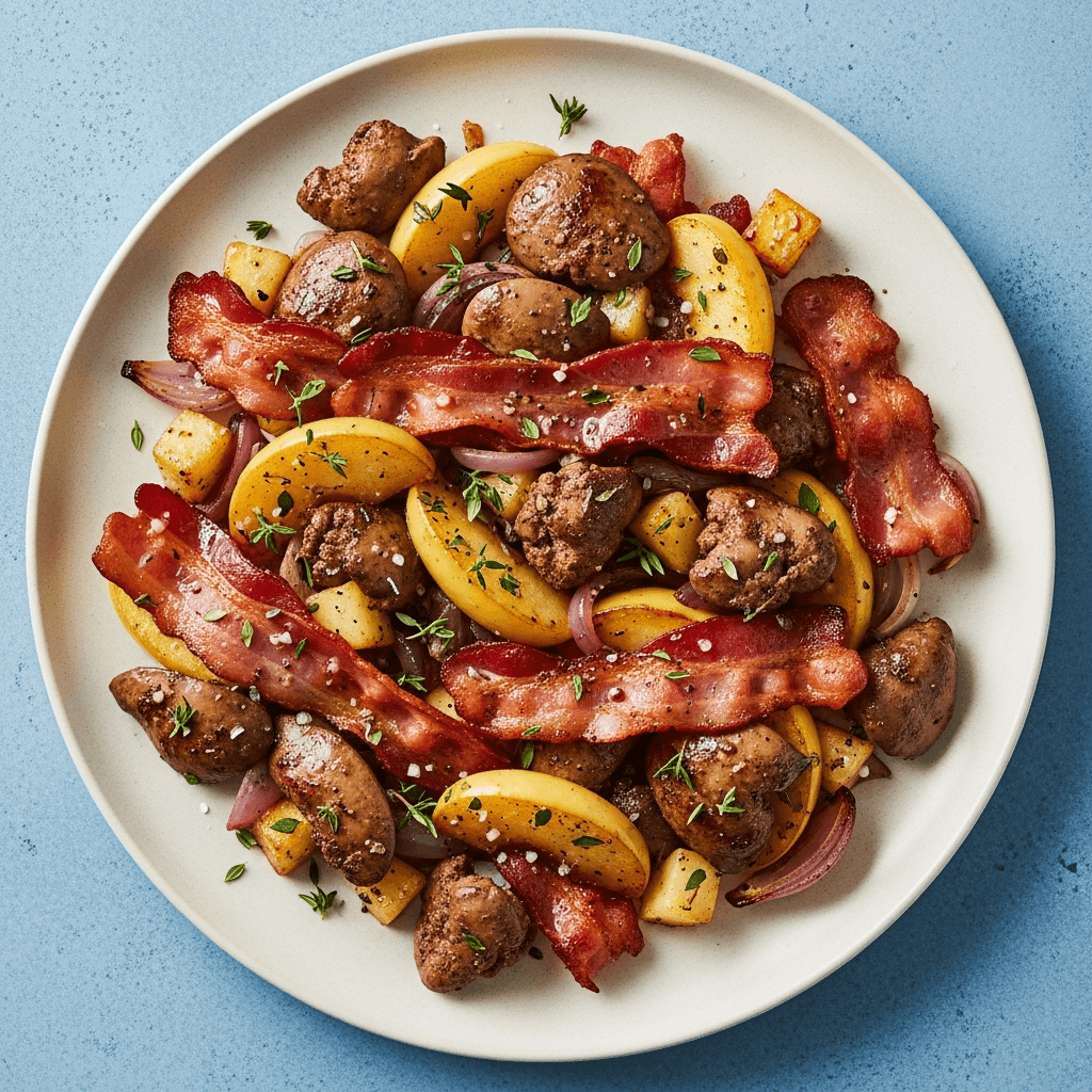 Bacon Apple Liver Skillet