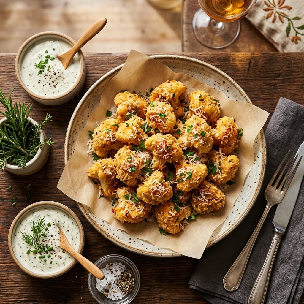'Cheesy' Cauliflower Poppers