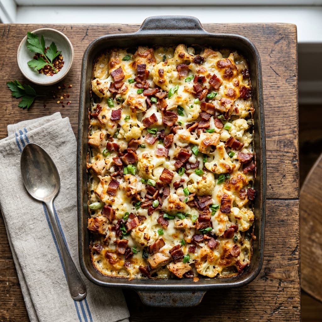Chicken Cauliflower Bacon Casserole