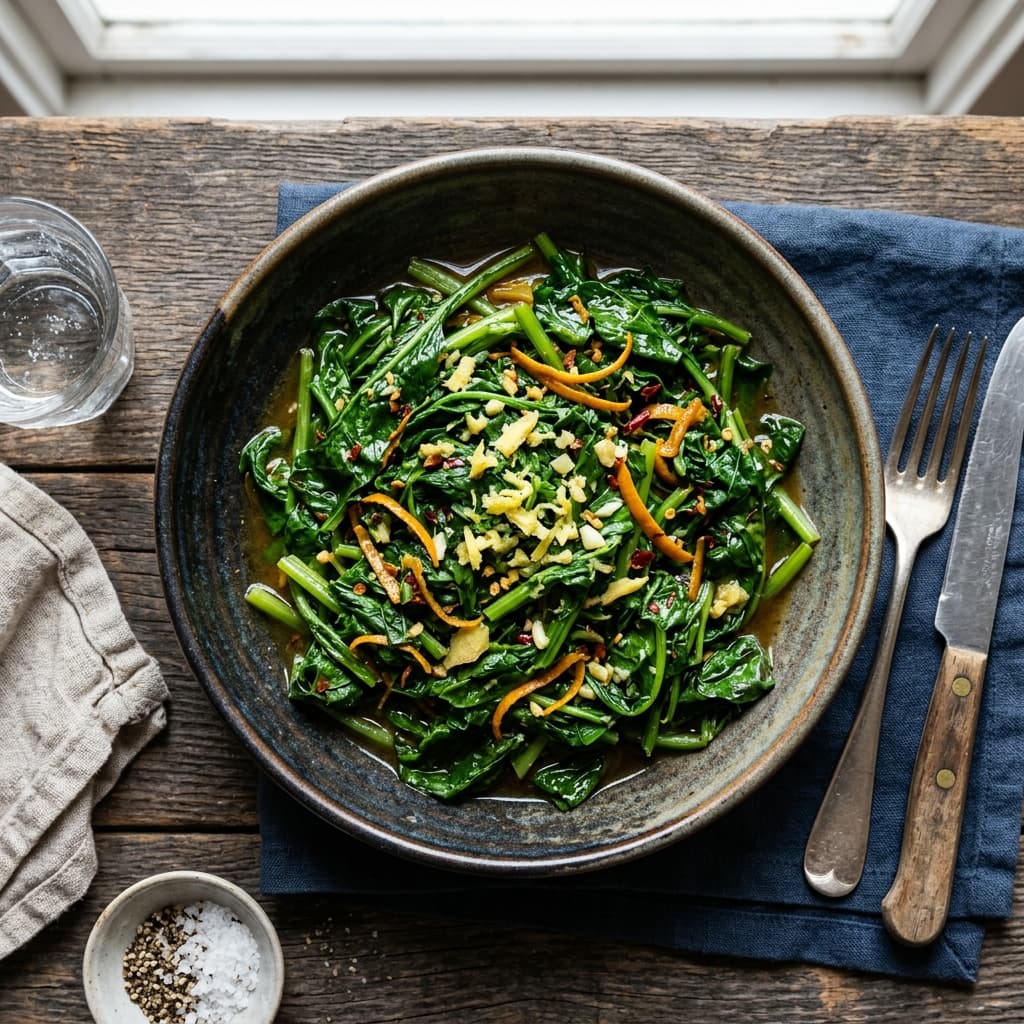Orange Ginger Turnip Greens